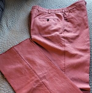 Men's Casual Garment Washed Chino Pants in Rust.
